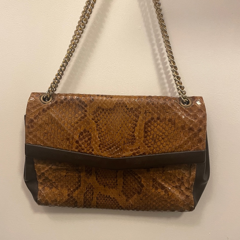 Vintage serpent skin shoulder bag